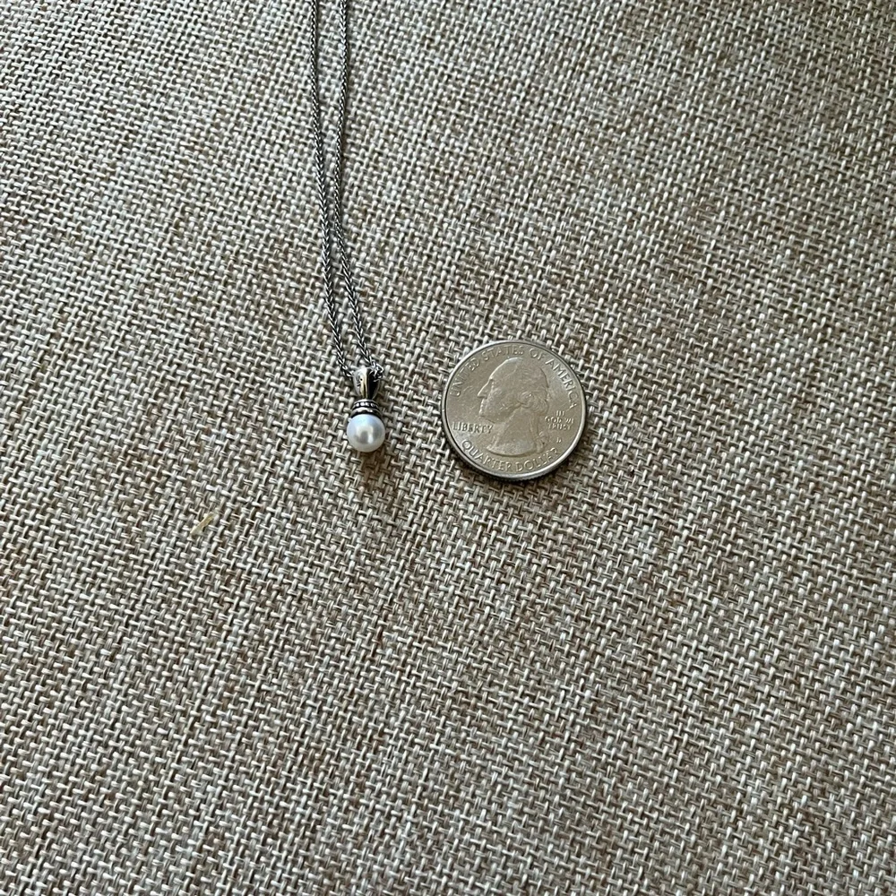 James Avery Sterling Silver Pearl Pendant Necklace - White - Picture 4 of 7